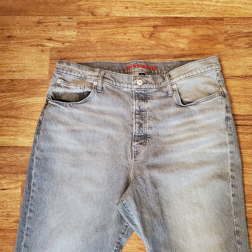 Lucky Brand Size 16/33 90s Loose High Rise Crop Gray Jeans - Picture 2 of 9